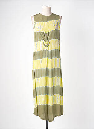 Robe longue sans manche sans manche vert MALIPARMI femme