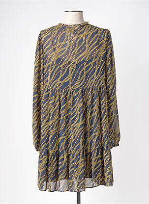 Robe courte coupe évasée manches longues bleu MICHAEL KORS femme
