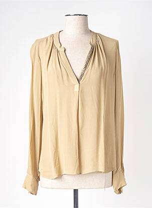 Blouse poignets boutonnés avec fente manches longues beige MASON'S femme