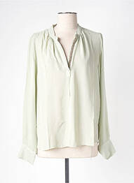 Blouse poignets boutonnés avec fente manches longues vert MASON'S femme