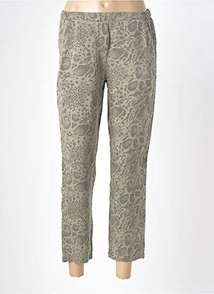 Pantalon 7/8 taille élastique taille normale vert MAYJUNE femme