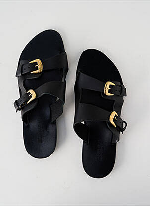 Mules/sabots fermeture boucle(s) talon plat jusqu'à 3cm noir SANDALIA CYCLADES femme