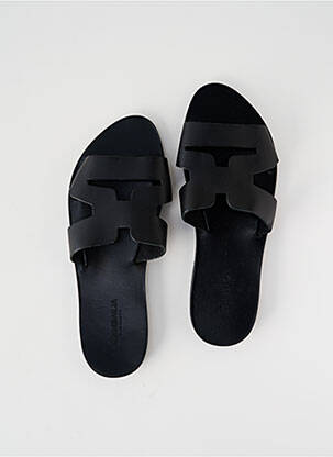 Mules/sabots matière lisse talon plat jusqu'à 3cm noir SANDALIA CYCLADES femme