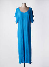 Robe longue manches courtes manches courtes bleu ANNAHPA femme