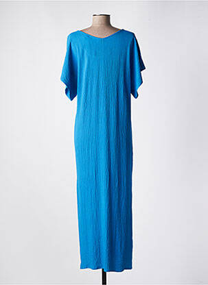 Robe longue manches courtes manches courtes bleu ANNAHPA femme