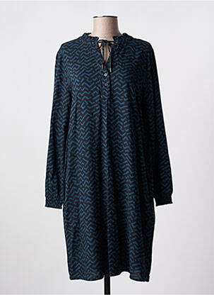 Robe mi-longue manches longues manches longues bleu STREET ONE femme