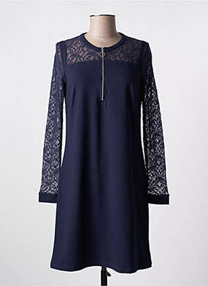 Robe courte manches longues manches longues bleu MALOKA femme