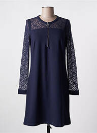 Robe courte manches longues manches longues bleu MALOKA femme
