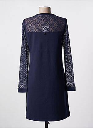 Robe courte manches longues manches longues bleu MALOKA femme