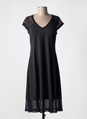 Robe mi-longue noir MALOKA pour femme