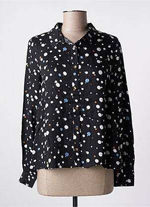 Chemisier coupe droite manches longues noir LOLA ESPELETA femme