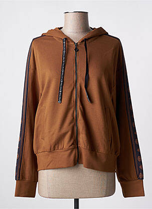 Veste casual col rond marron MALOKA femme