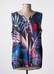 Top col v sans manche bleu CECIL femme