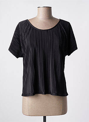 Blouse col rond manches courtes noir ANNAHPA femme