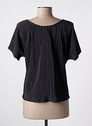 Blouse col rond manches courtes noir ANNAHPA femme