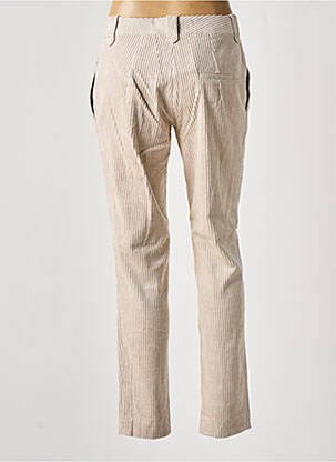 Pantalon droit fermeture zippée sous rabat boutonné beige ANNAHPA femme