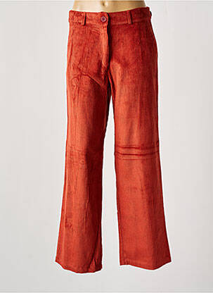Pantalon flare fermeture zippée sous rabat boutonné orange LE PETIT BAIGNEUR femme