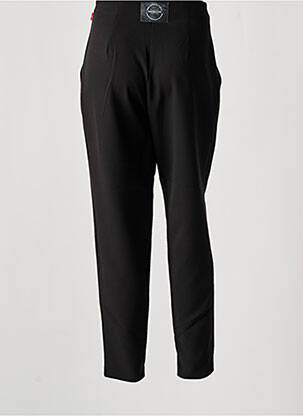 Pantalon droit fermeture zippée sous rabat boutonné noir TEMPERATURA femme