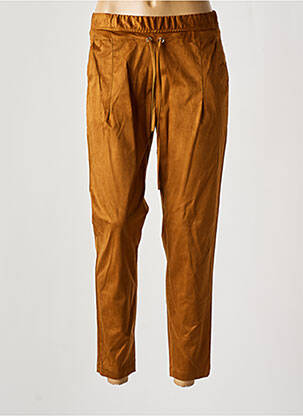 Pantalon slim taille élastique marron LE PETIT BAIGNEUR femme