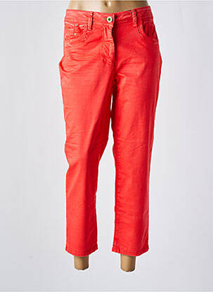 Pantalon 7/8 fermeture zippée sous rabat boutonné orange CECIL femme