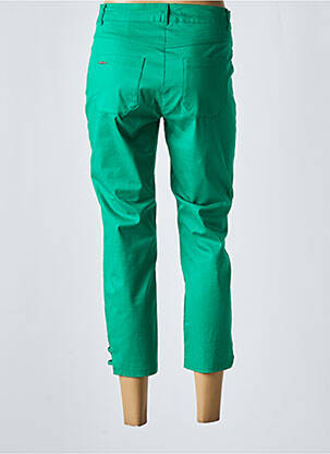 Pantalon 7/8 fermeture zippée sous rabat boutonné vert MALOKA femme