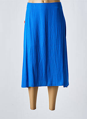 Jupe mi-longue coupe évasée bleu TEMPERATURA femme