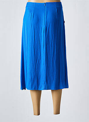 Jupe mi-longue coupe évasée bleu TEMPERATURA femme