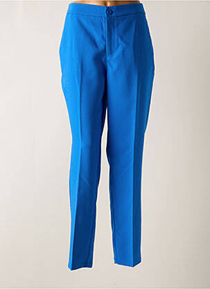 Pantalon chino fermeture zippée sous rabat boutonné taille haute bleu STREET ONE femme