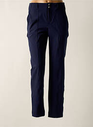 Pantalon chino fermeture zippée sous rabat boutonné taille normale bleu STREET ONE femme