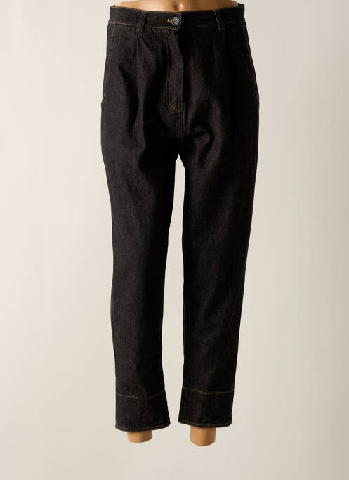 Pantalon chino fermeture zippée sous rabat boutonné taille normale bleu HUMILITY femme