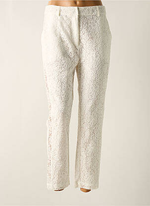 Pantalon 7/8 taille haute taille haute blanc MORGAN femme