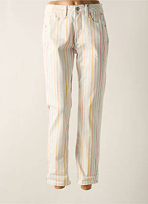 Pantalon 7/8 taille haute taille haute beige FREEMAN T.PORTER femme