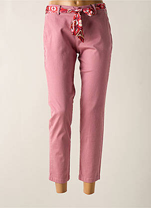 Pantalon 7/8 stretch taille normale rose FREEMAN T.PORTER femme
