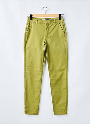 Pantalon chino tissage popeline taille normale vert GEISHA femme