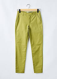 Pantalon chino tissage popeline taille normale vert GEISHA femme
