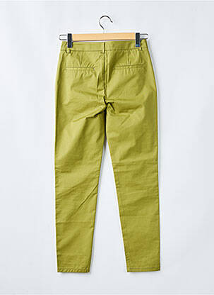 Pantalon chino tissage popeline taille normale vert GEISHA femme