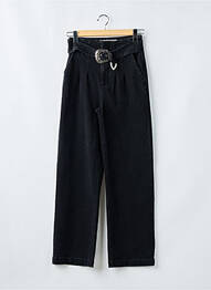 Pantalon droit fermeture zippée sous rabat avec crochet noir GEISHA femme