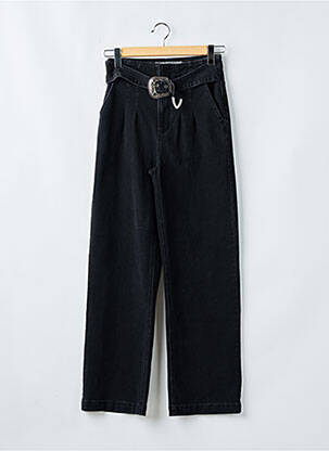 Pantalon droit fermeture zippée sous rabat avec crochet noir GEISHA femme