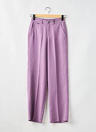 Pantalon droit fermeture zippée sous rabat boutonné violet STREET ONE femme