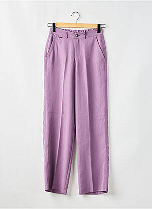 Pantalon droit fermeture zippée sous rabat boutonné violet STREET ONE femme