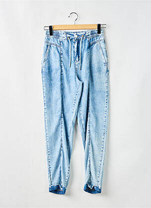 Pantalon droit taille élastique taille normale bleu EVA KAYAN femme