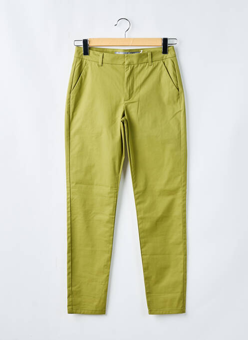 Pantalon chino tissage popeline taille normale vert GEISHA femme