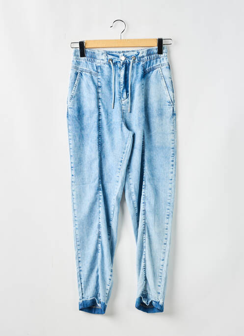 Pantalon droit taille élastique taille normale bleu EVA KAYAN femme