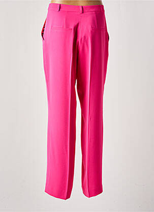 Pantalon droit fermeture zippée sous rabat boutonné rose EVA KAYAN femme