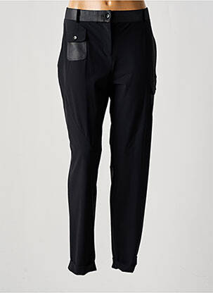 Pantalon droit fermeture zippée sous rabat boutonné noir EVA KAYAN femme