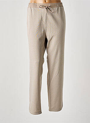 Pantalon droit taille élastique beige EVA KAYAN femme
