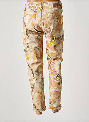 Pantalon 7/8 fermeture zippée sous rabat boutonné beige EVA KAYAN femme