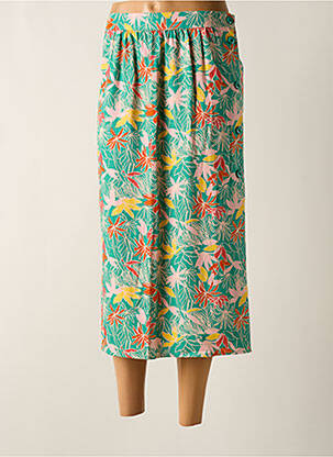 Jupe mi-longue taille haute vert DES PETITS HAUTS femme