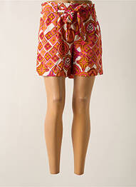 Short taille élastique taille haute orange GEISHA femme
