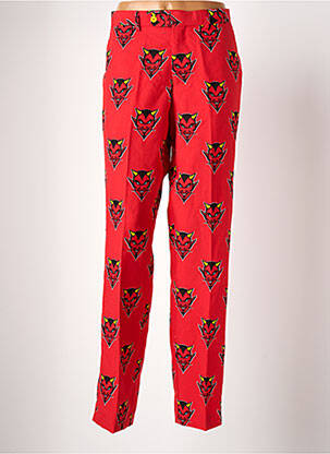 Pantalon droit taille à pinces taille normale rouge OPPO SUITS homme